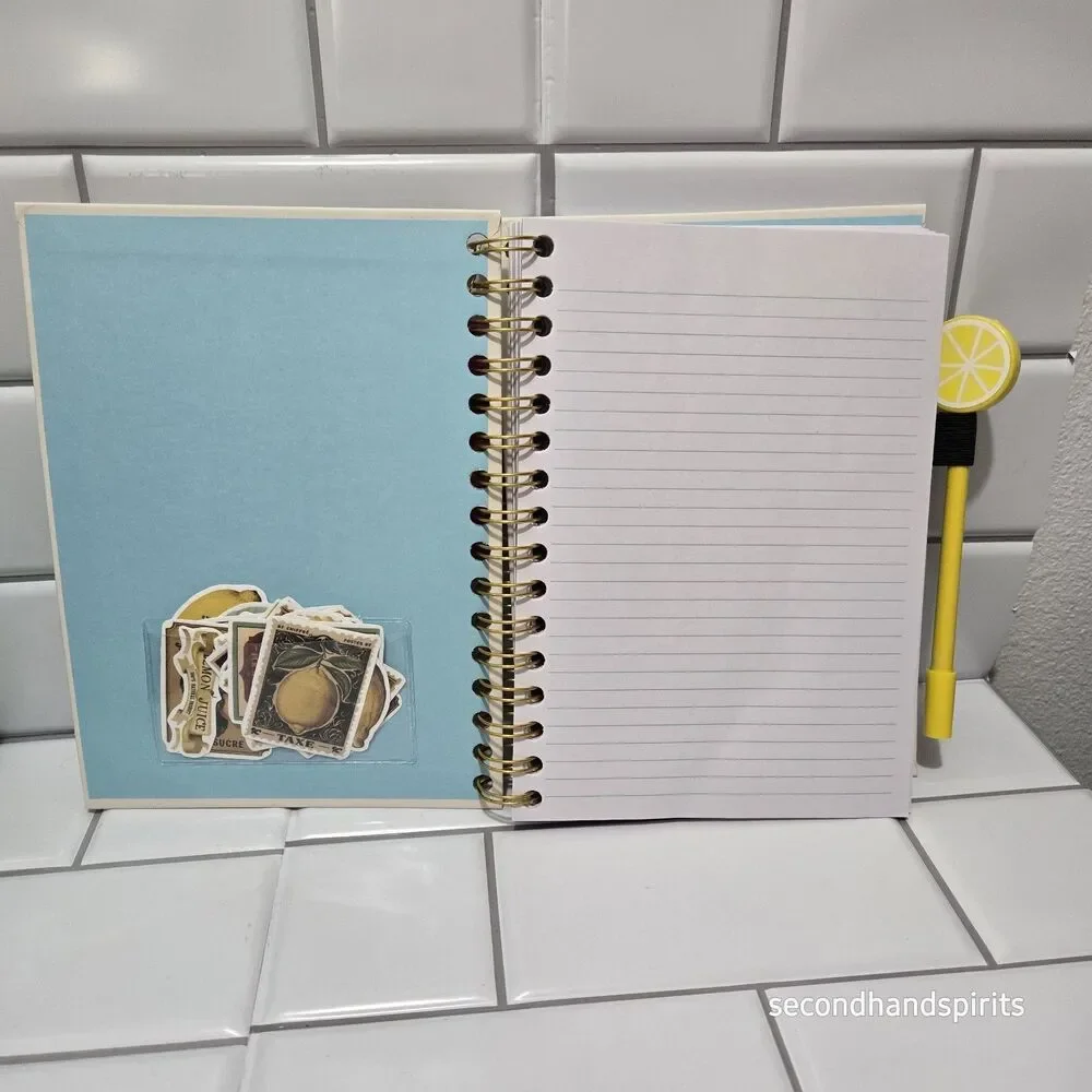 Journal  Notebook Lemons Have a Zest for Life ,matching Pen,keychain And Sticker